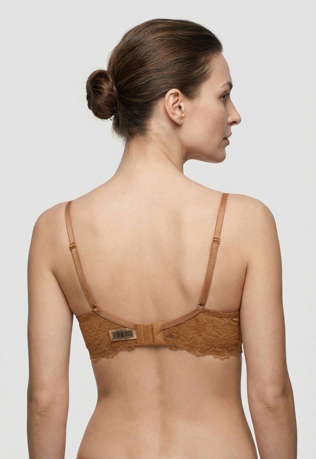 Vista 2 Sutiã Feminino Hope Meia-Taça Sem Bojo Renda com Aro Hope caramelo