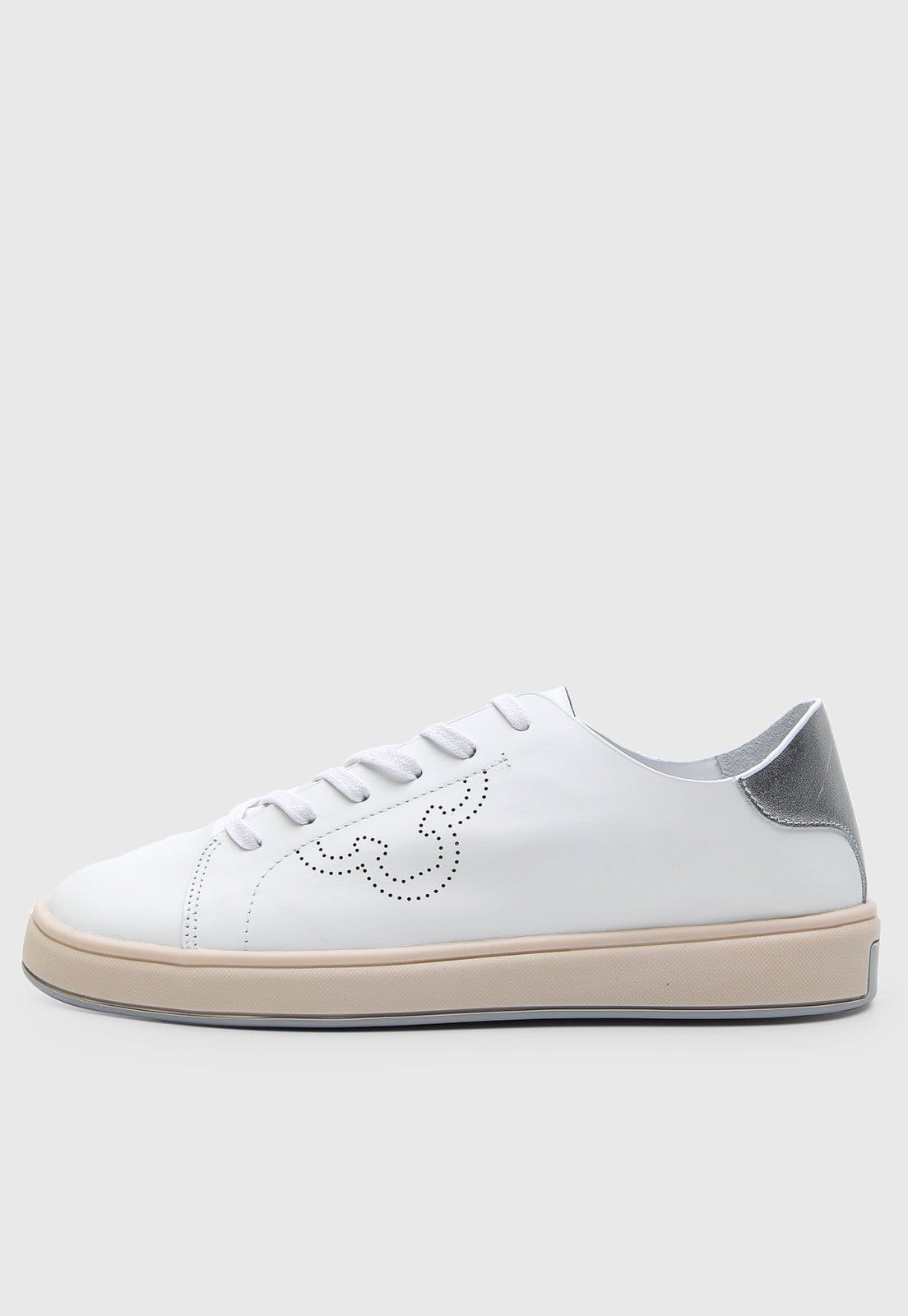 Vista principal Tênis Feminino Capodarte Detalhe Metalizado Capodarte branco