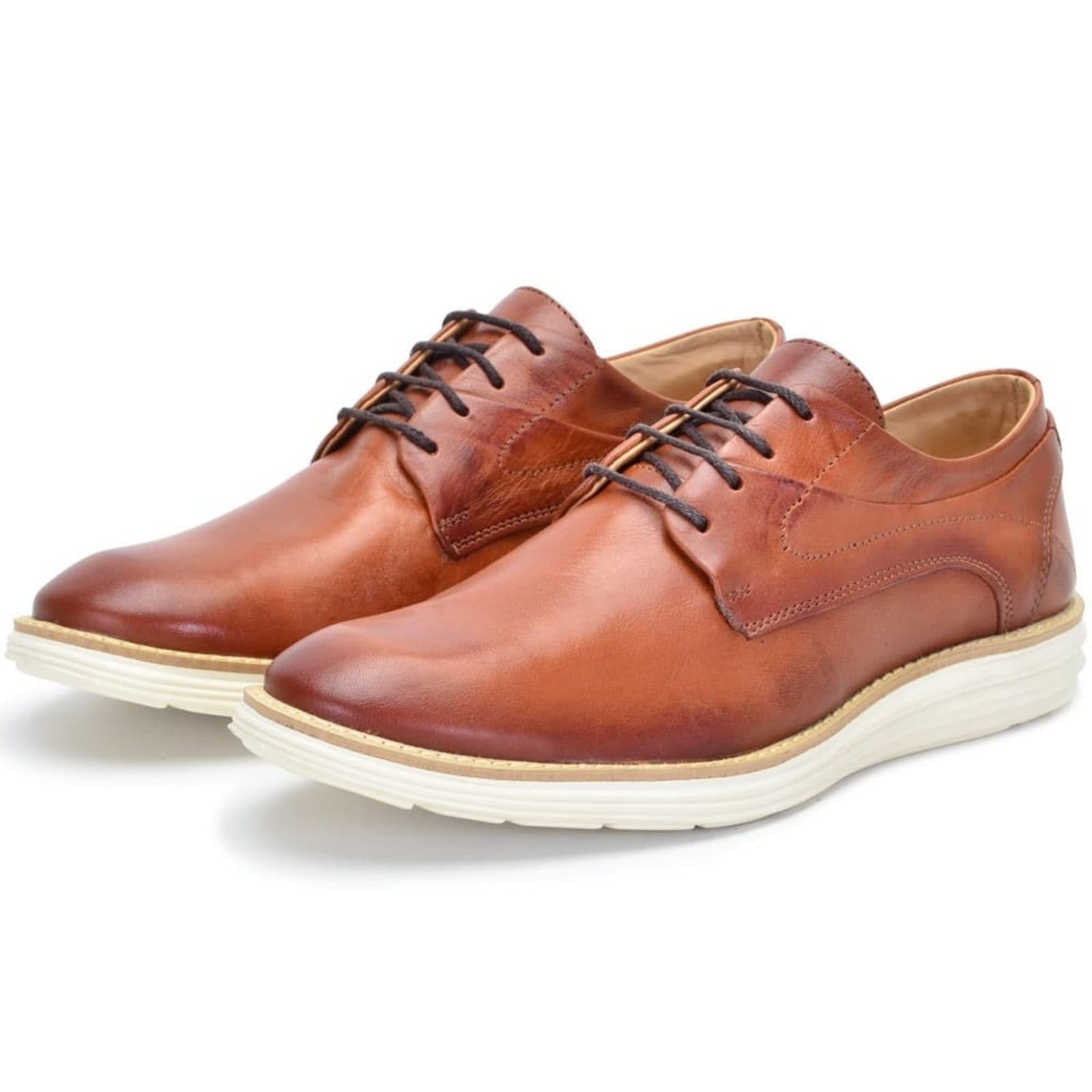 Vista 2 Sapato Masculino Casual Derby de Couro Clube do Sapato de Franca DFT Vicenzo Whisky Clube do Sapato de Franca multicolorido