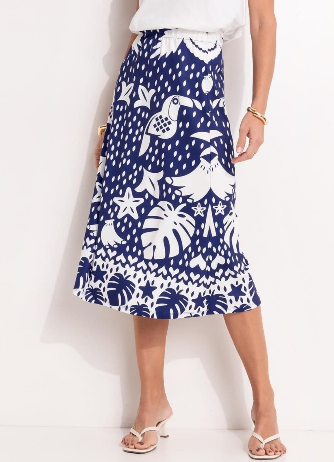 Saia Em Malha Fria Quintess Barrado