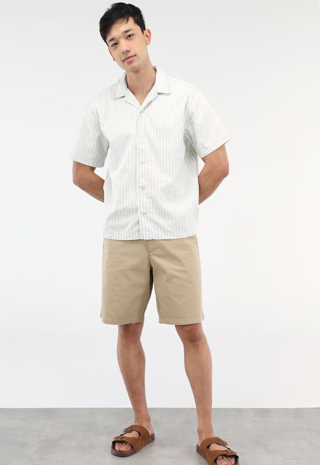 Vista 2 Camisa GAP Reta Listrada Off-White GAP off-white white