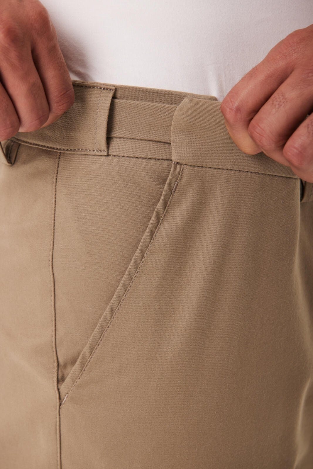 Vista 2 Calça Slim Moovexx Algodão Egípcio - Kaki Medio Traymon cáqui kaki