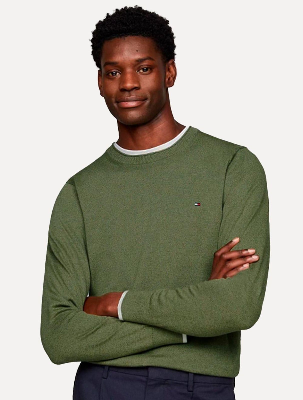 Suéter Tommy Hilfiger Masculino Crewneck Essential Cotton