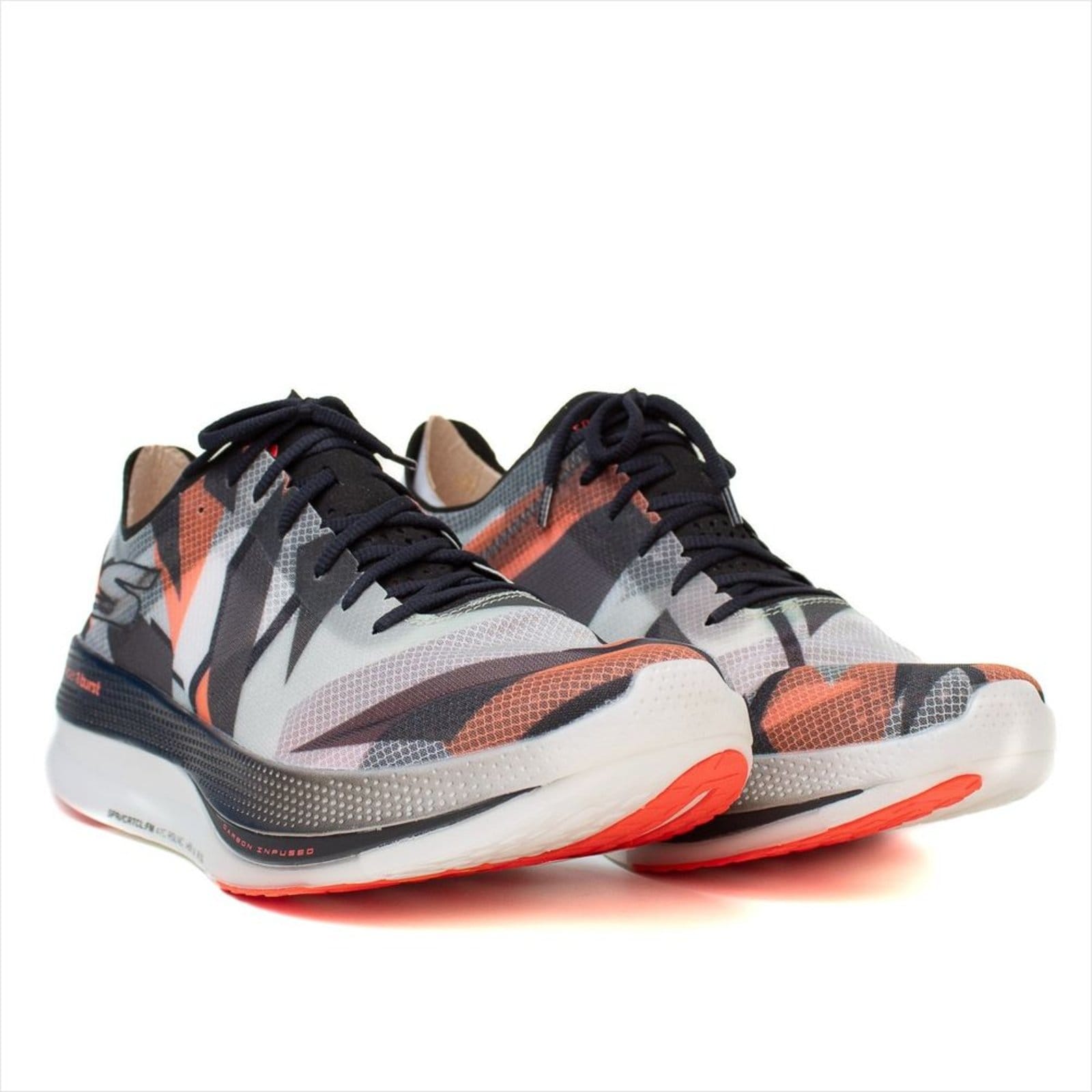 Vista 2 Tênis Skechers Go Run Speed Freek Masculino Placa Carbono - chumbo/vermelho Skechers cinza