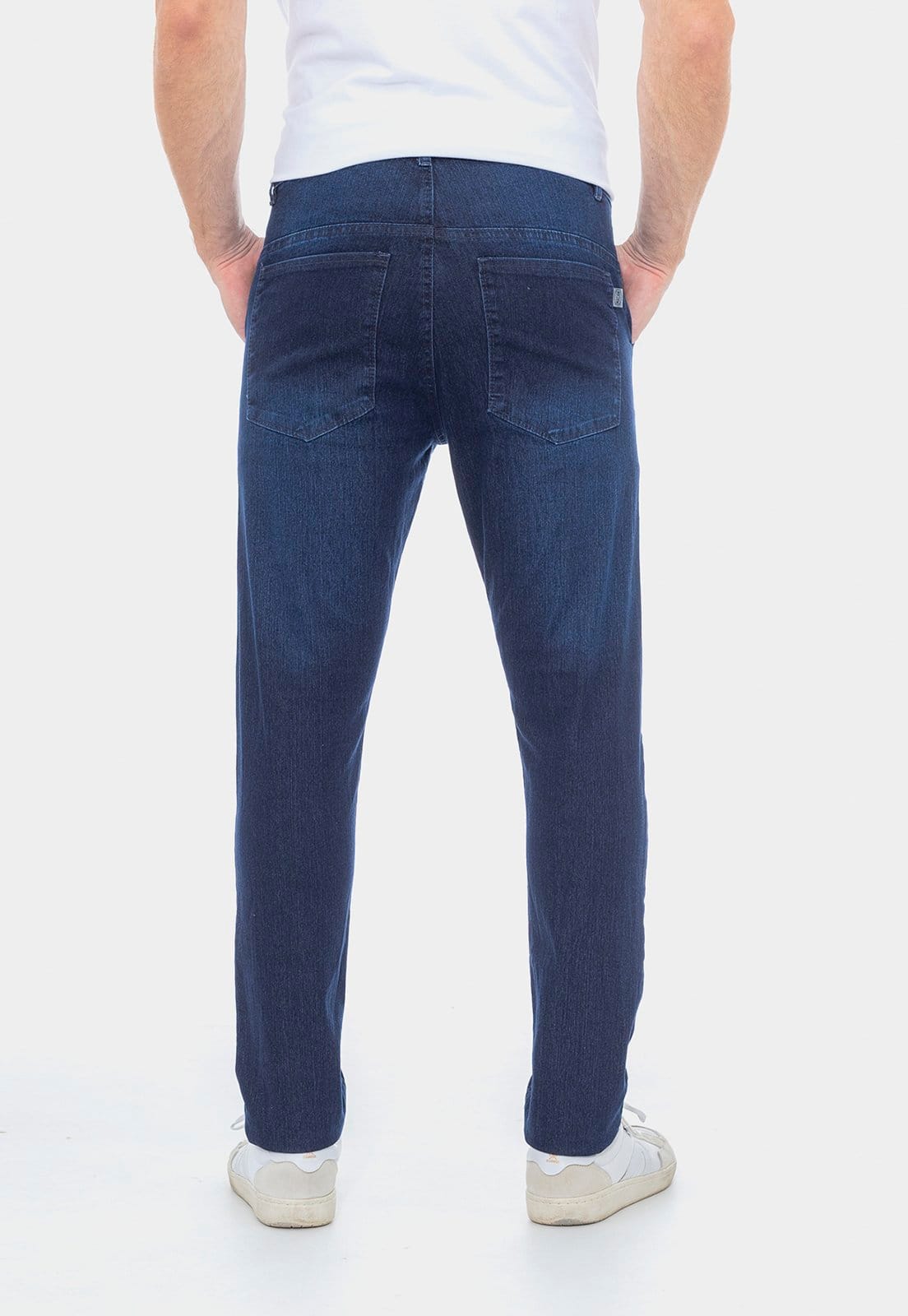 Vista 2 Calça Jeans Masculina Slim Elastano Conforto 7915 Macaw azul/azul marinho azul