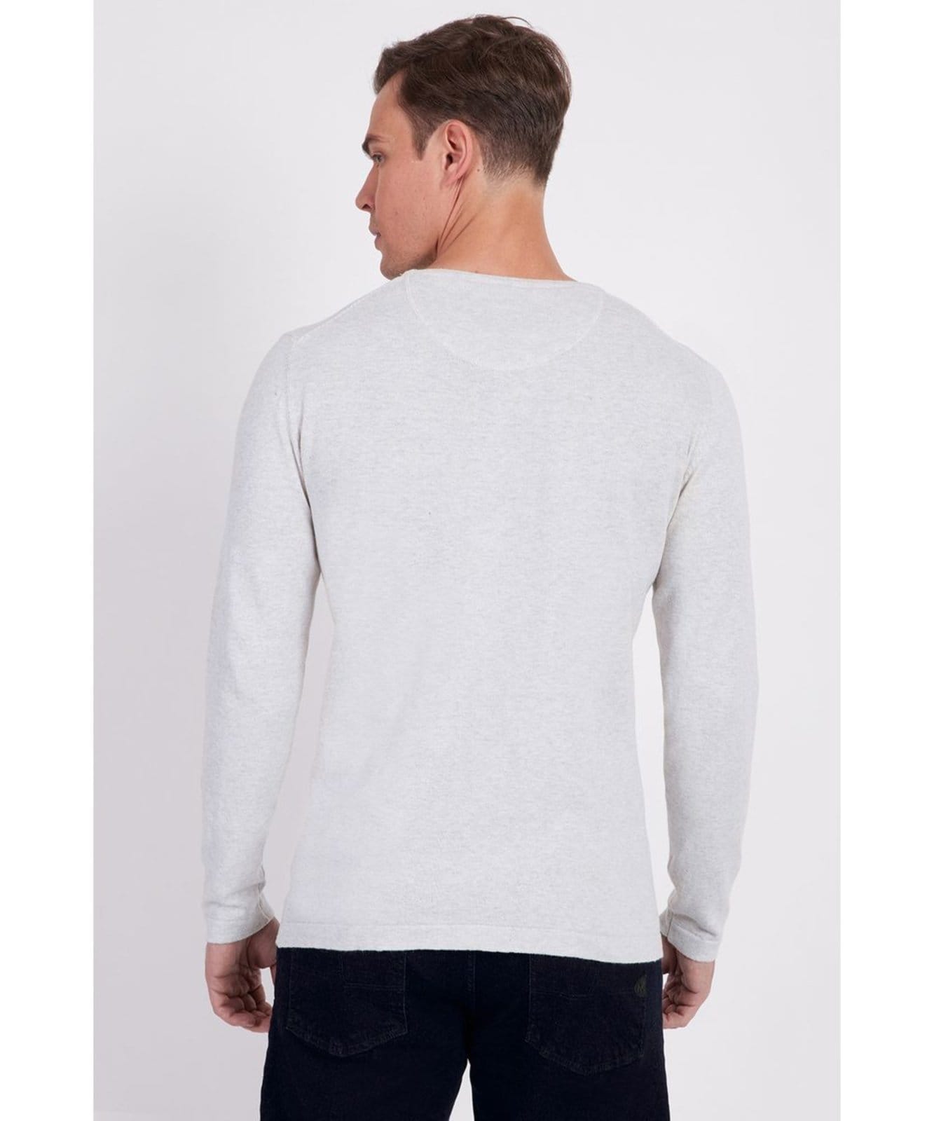 Vista 2 Tricot Manga Longa Gola Careca Areia Aramis incolor