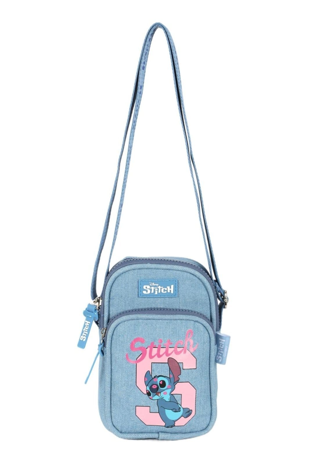 Infantil - Bolsa Shoulder Bag Pequena Jeans Stitch Disney