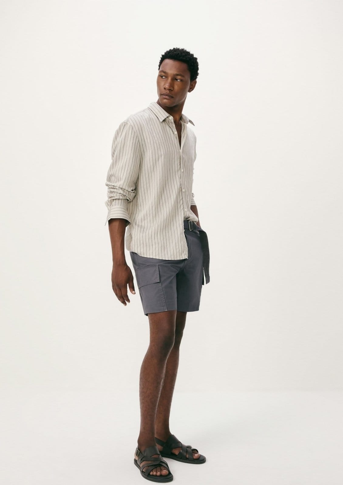 Bermuda Masculina Cargo Em Algodão