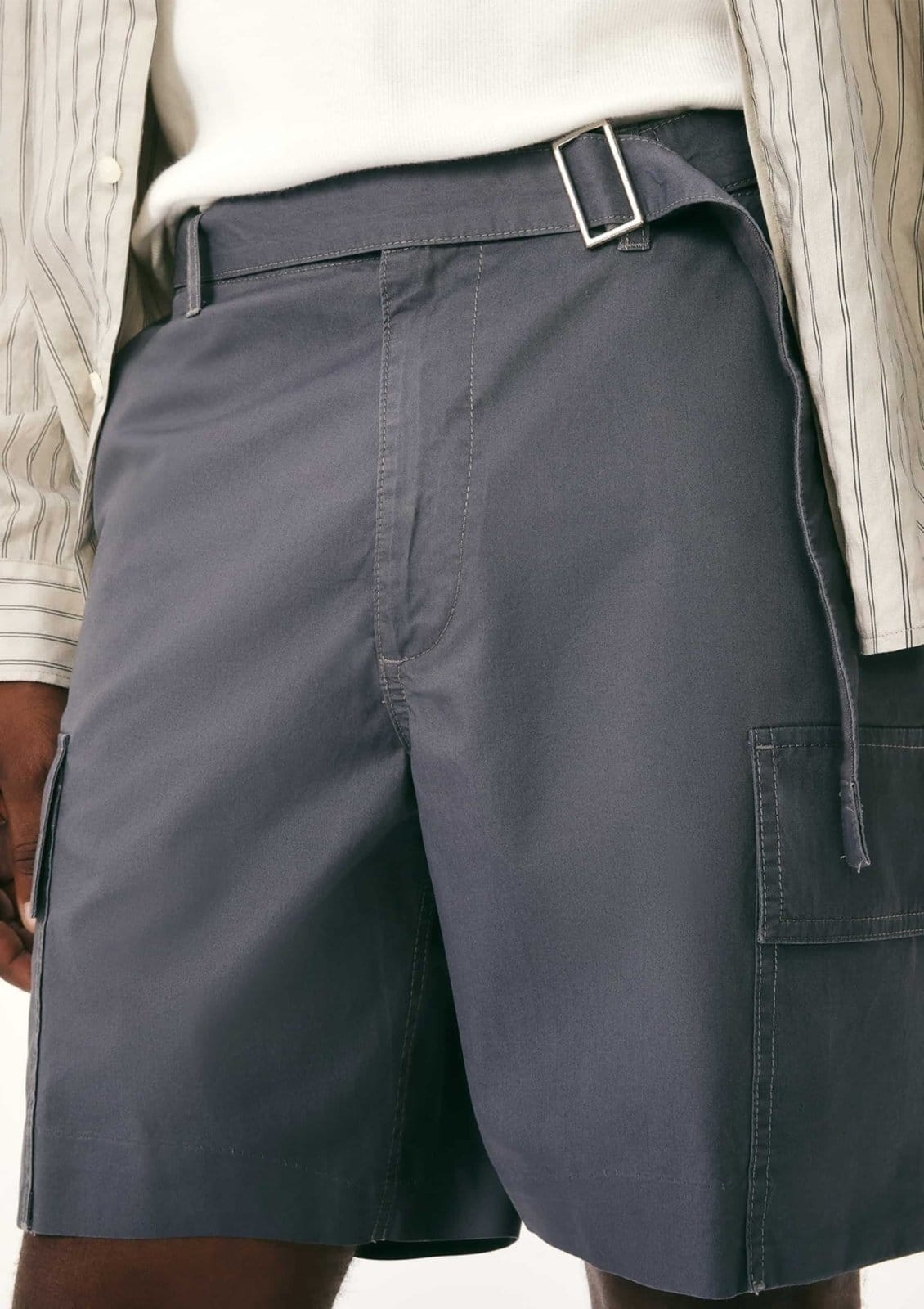 Vista 2 Bermuda Masculina Cargo Em Algodão Hering azul