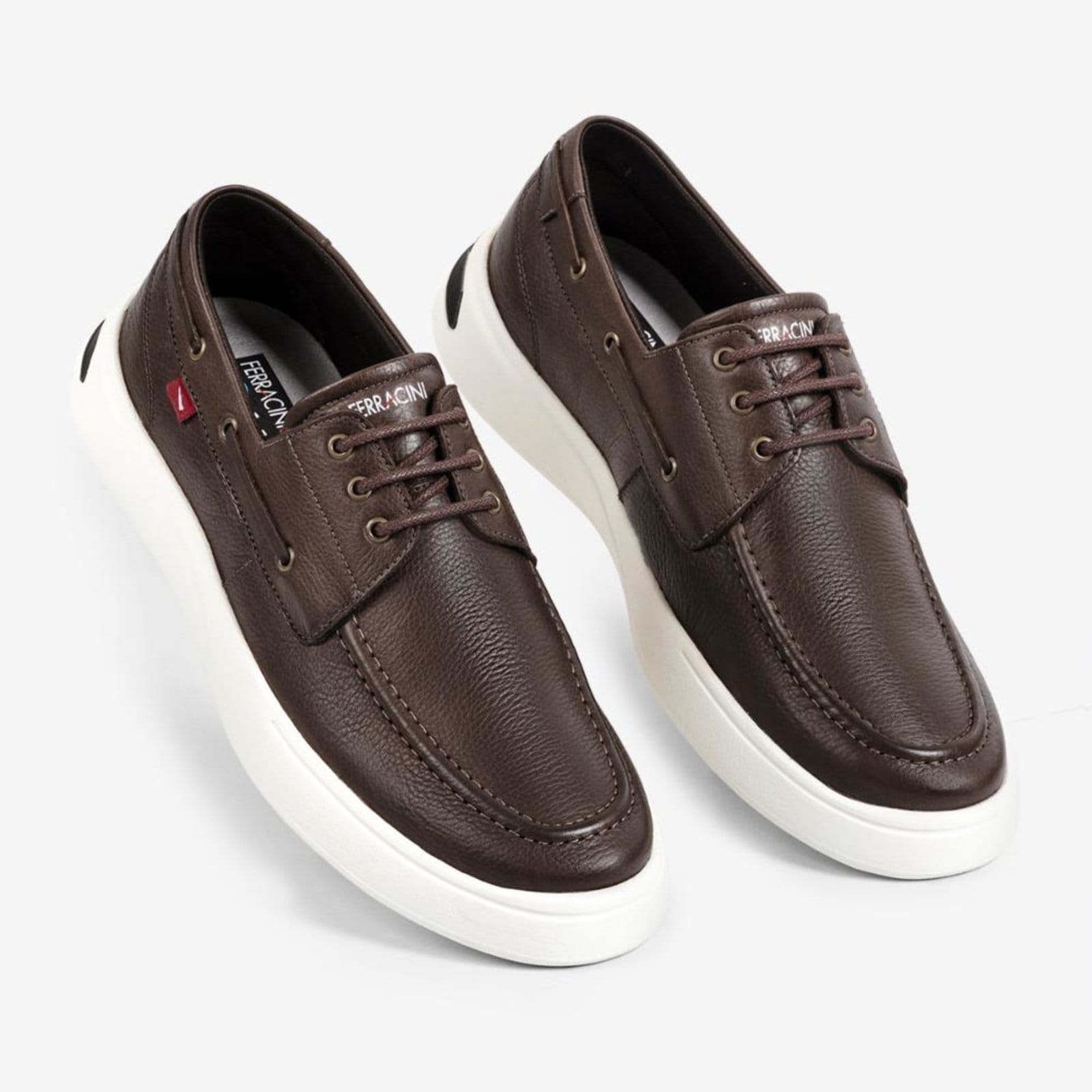 Vista 2 Sapato Masculino Couro Legítimo Ferracini Dockside Buzios 8961-652C FERRACINI marrom