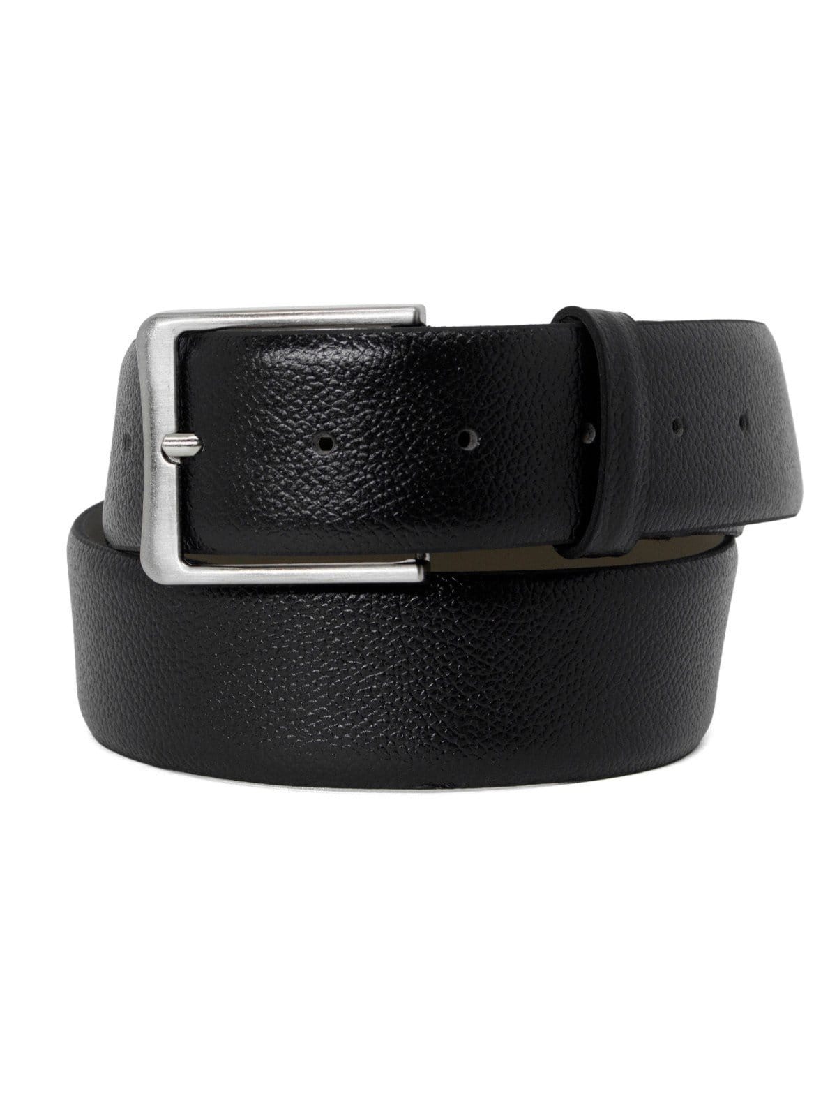 Vista 2 Cinto Masculino Fasolo Couro Legítimo Comfort Social Fivela Largo Expansível Fivela Prata Fasolo preto