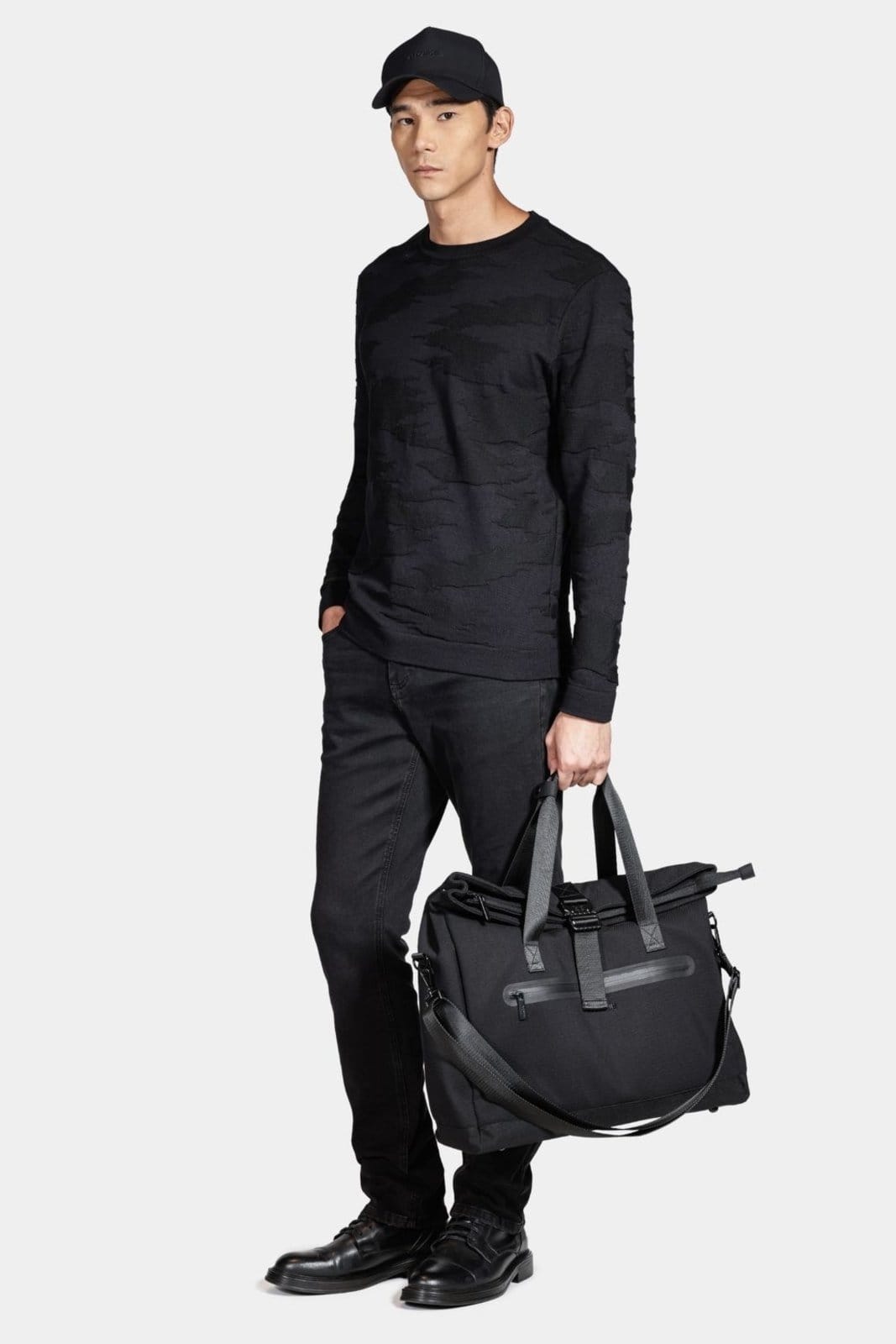 Vista 2 Tricot Aramis Manga Longa Jacquard Camuflado Preto Aramis incolor