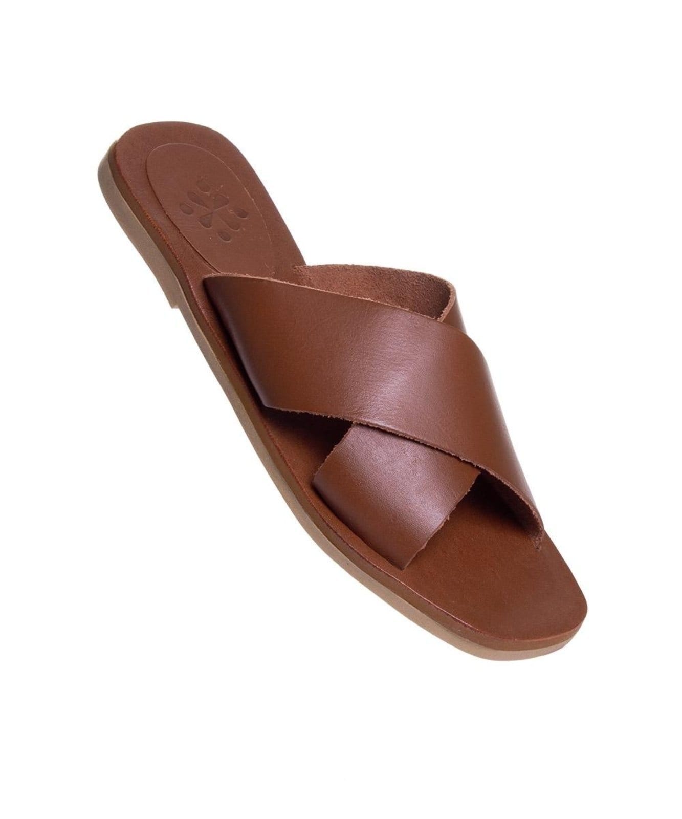 Vista 2 Tamanco Rasteira Pixolé Tiras Couro Whisky Pixolé incolor