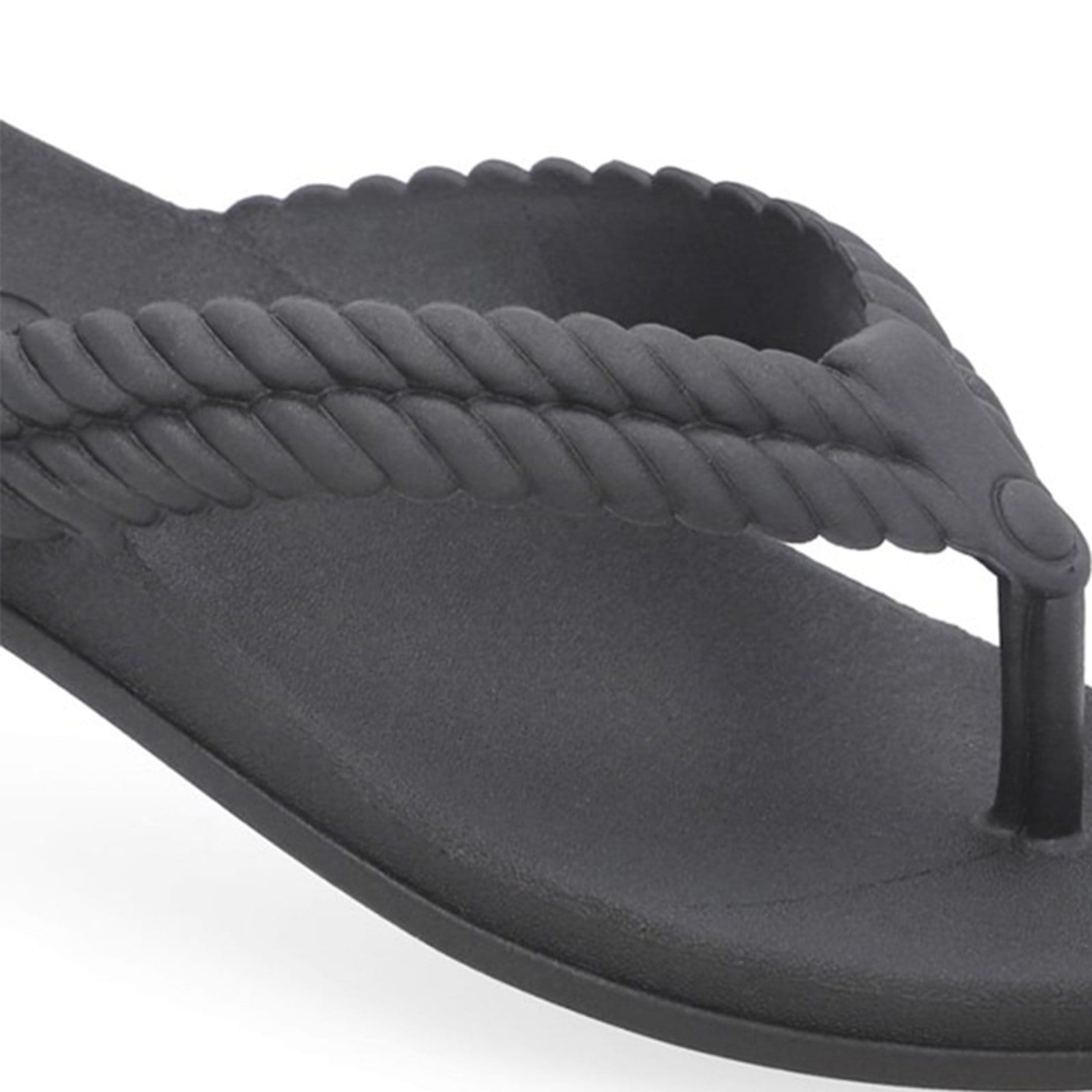 Vista 2 Chinelo Usaflex com tira de dedo trabalhada Confortável leve Usaflex preto