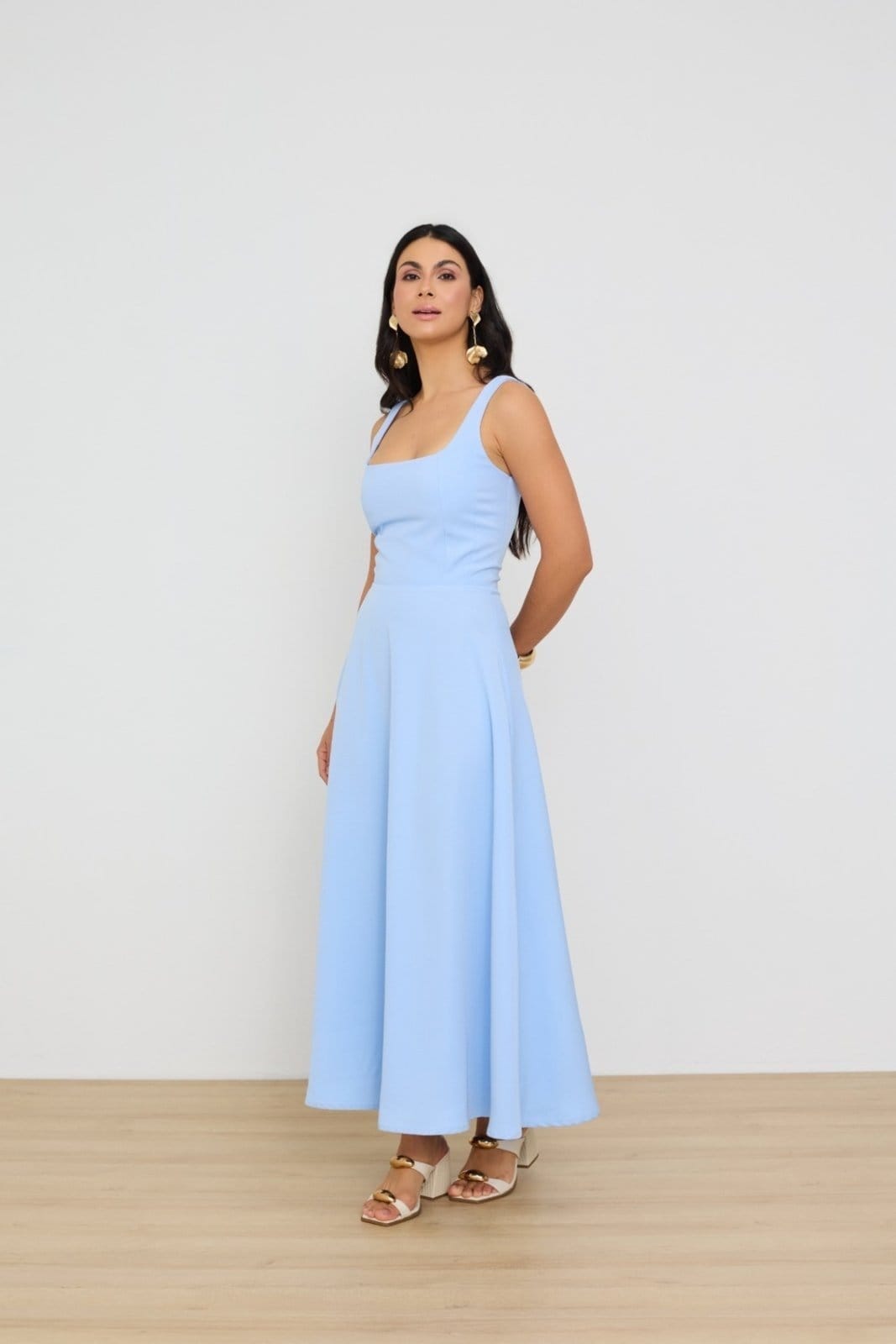 Vista 2 Vestido Vanibele Alfaiataria Vanibele azul