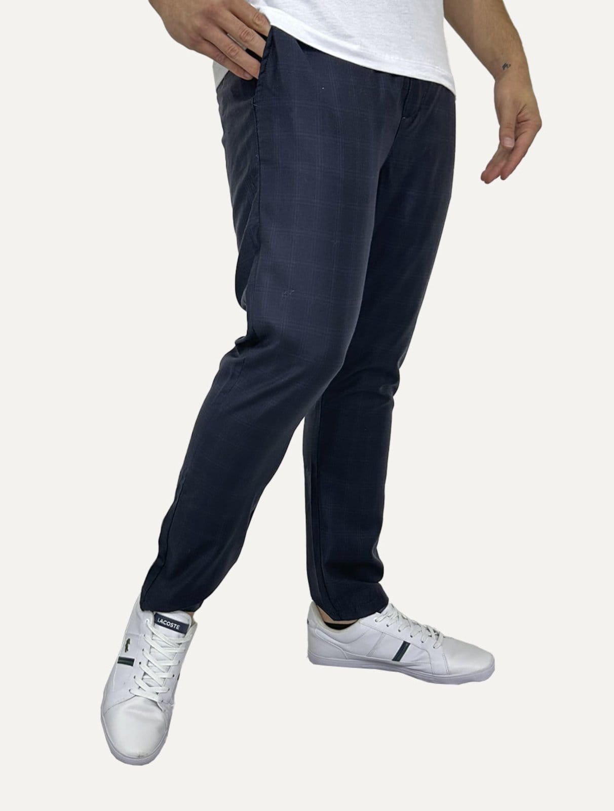 Vista 2 Calça John John Masculina Xadrez Nicolas Blue Azul Marinho John John azul marinho blue