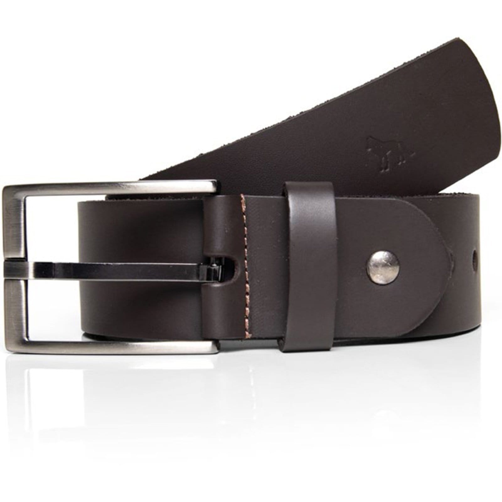 Cinto Couro Acostamento Squared Pr25 Café Masculino