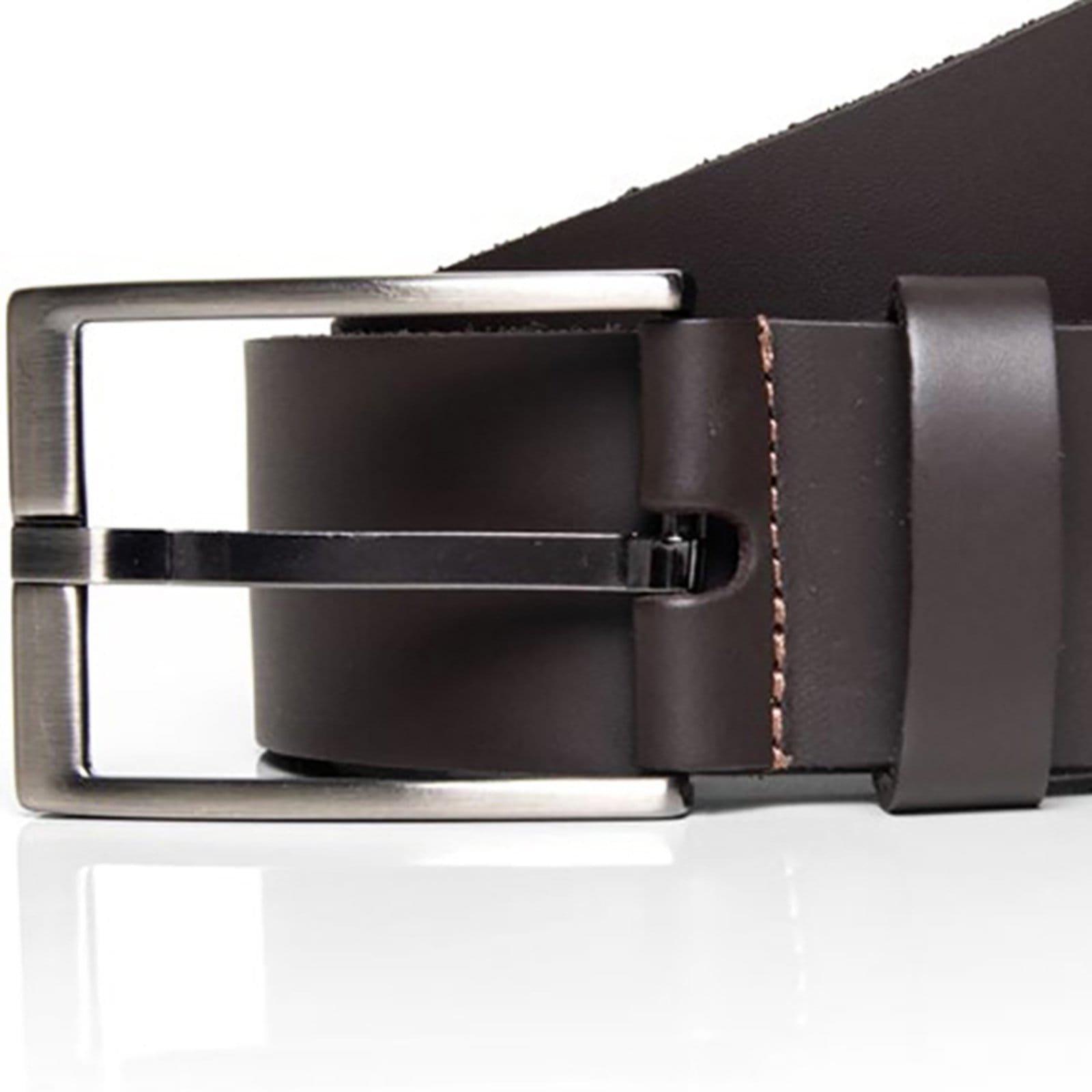 Cinto Couro Acostamento Squared Pr25 Café Masculino - 2