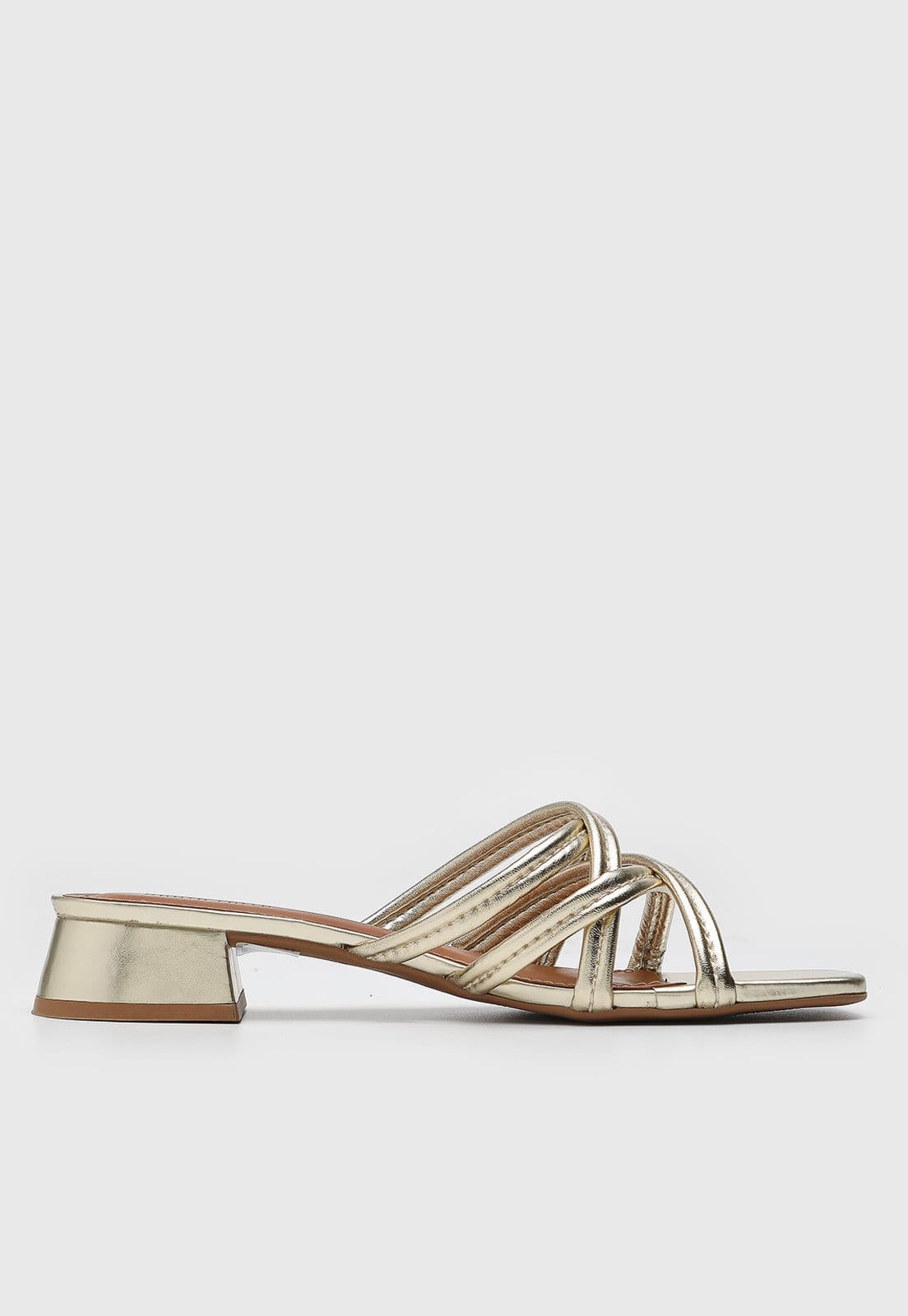 Vista 2 Sandália Feminina Santa Lolla Tiras Metalizadas Dourada Santa Lolla dourado