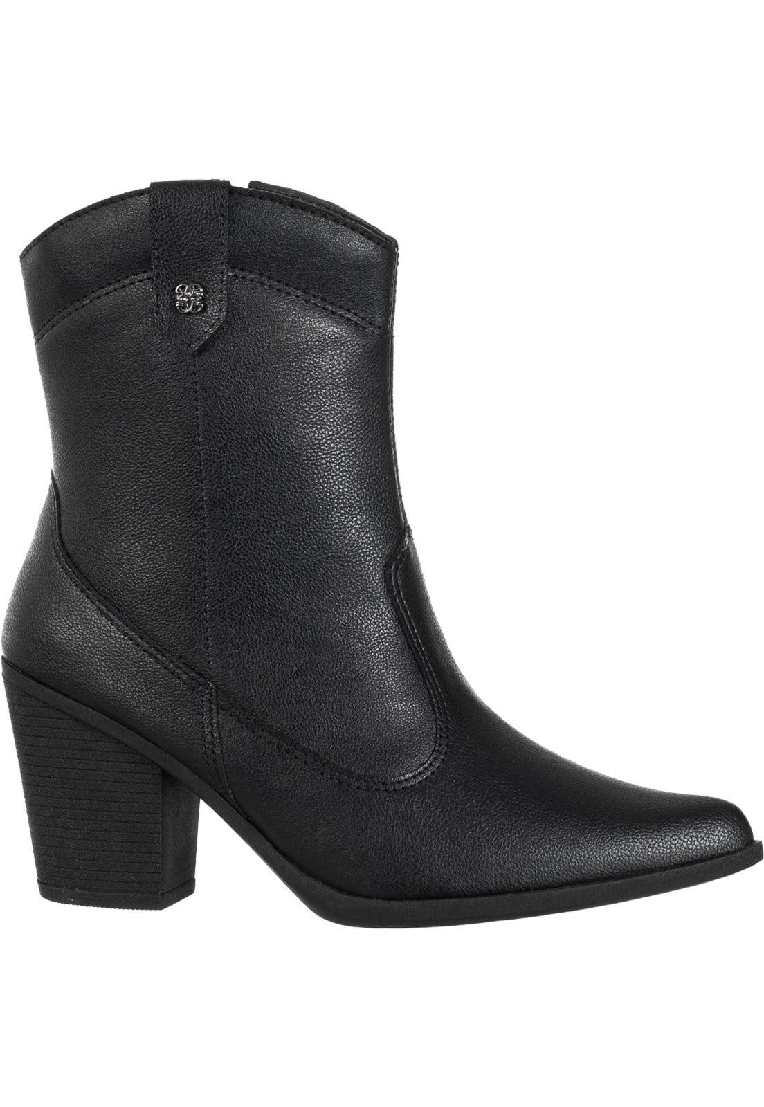 Vista principal Bota Texana Feminina GiGiL Western Cano Curto Salto Médio Country Gigil preto