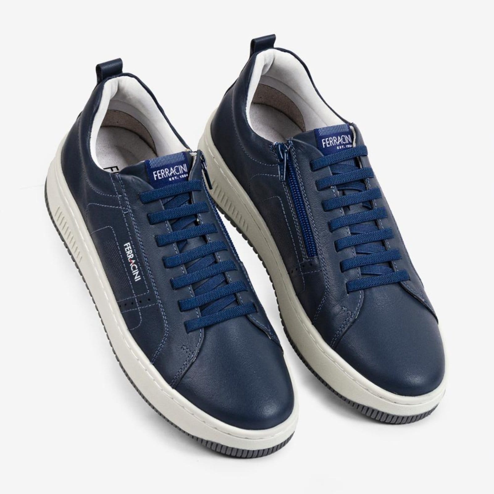 Vista 2 Tênis Casual Blur Ferracini de Couro com Solado Branco FERRACINI azul