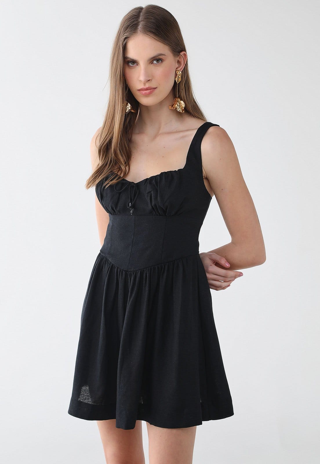 Vestido Feminino FARM Busto Franzido