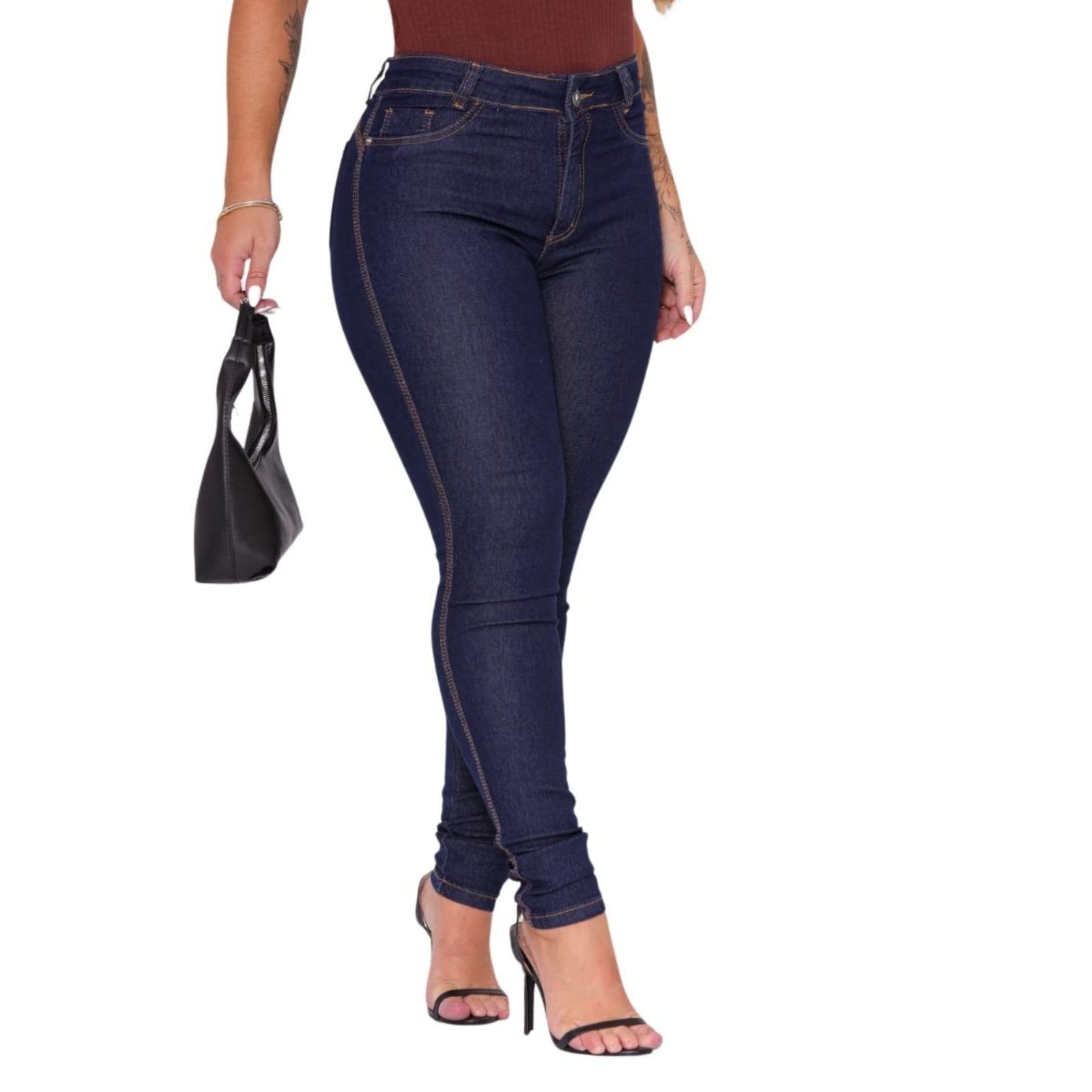 Calça Feminina Skinny Azul Escuro Jeans Azulão