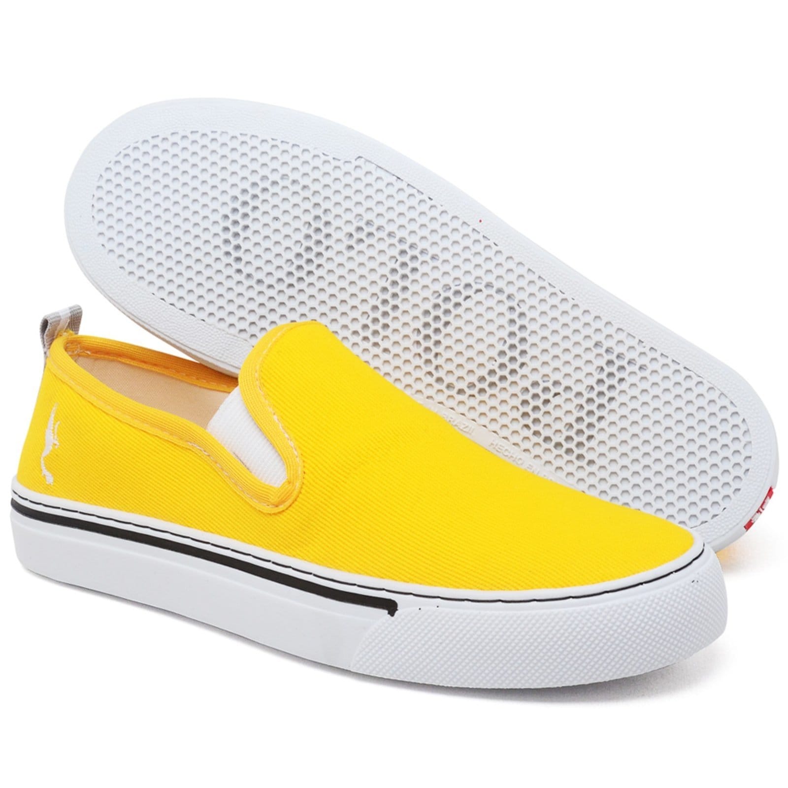Vista 2 Tênis Slip On Feminino Casual Leve e Confortável Polo Blu amarelo