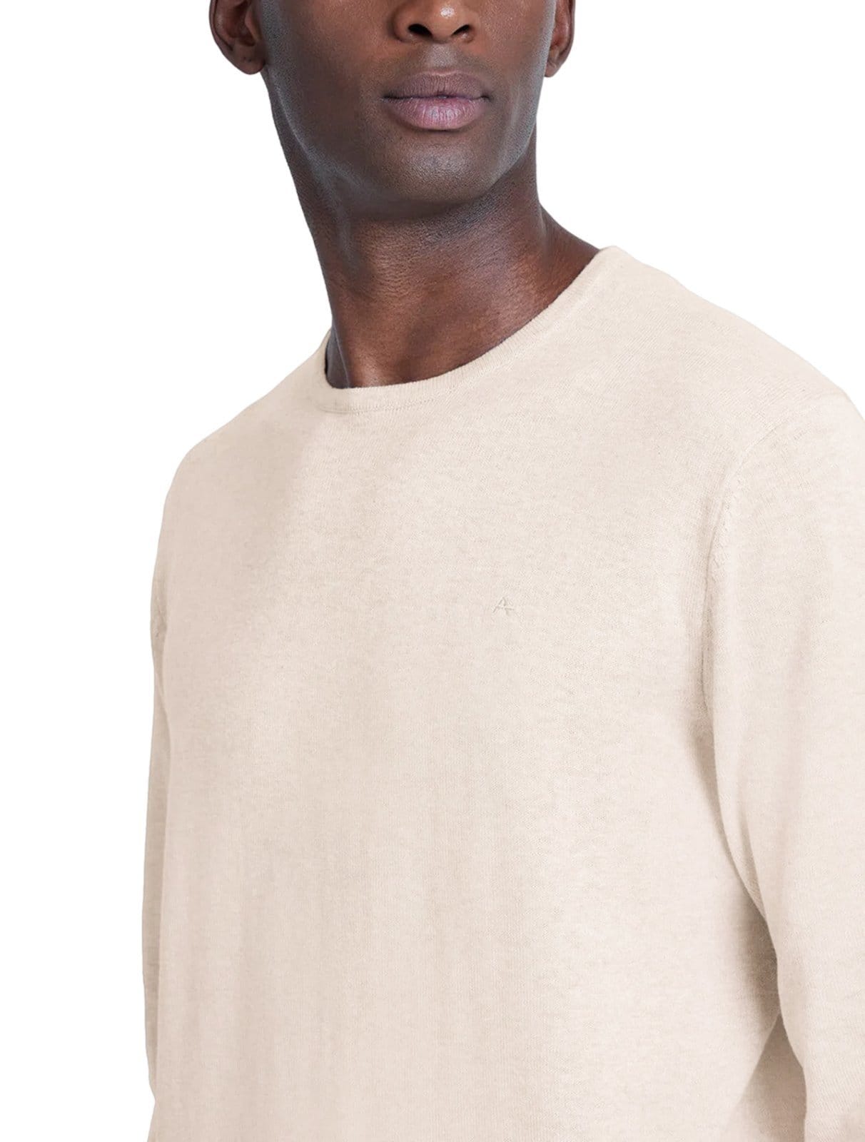 Vista 2 Suéter Aramis Masculino Tricot Crewneck Areia Aramis off-white