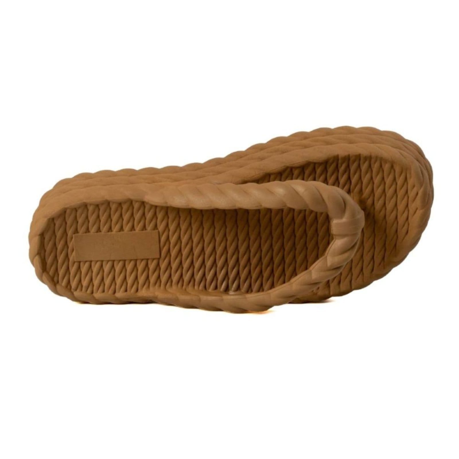 Vista 2 Chinelo Feminino Casual Veritimo Sandália Plataforma Corda Trançada De Dedo Elegante Veritimo caramelo