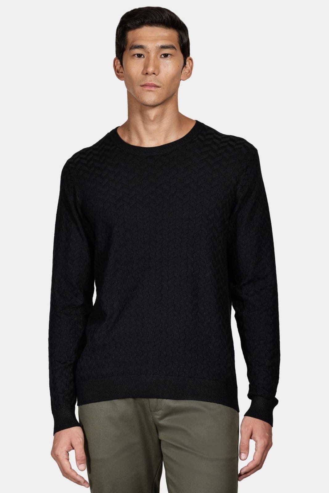 Tricot Aramis Manga Longa Jacquard Geométrico