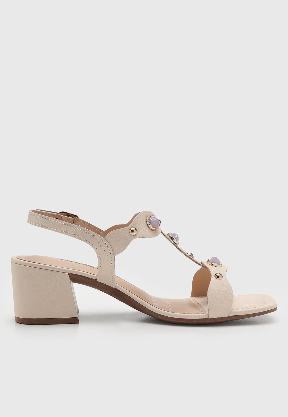 Vista 2 Sandália Feminina Dakota Pedraria Off-White Dakota off-white white