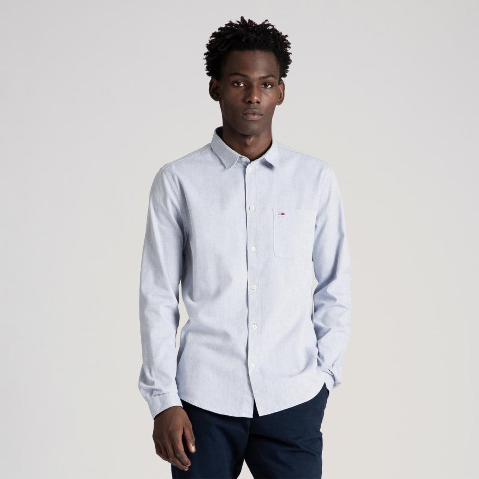 Vista principal Camisa Clássica De Oxford Tommy Jeans-EEG Tommy Jeans azul marinho