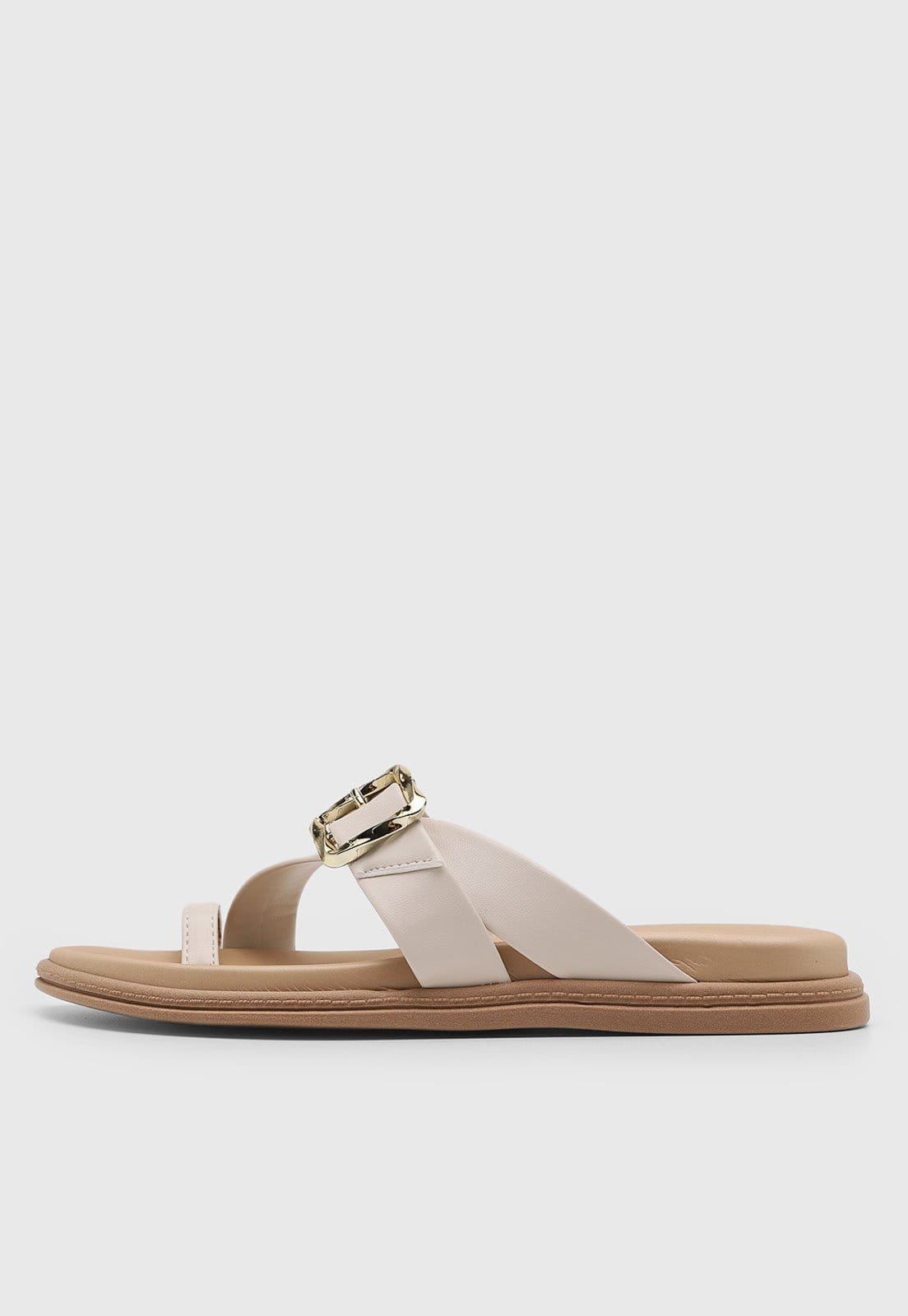 Rasteira Feminina Beira Rio Tira Cruzada Off-White