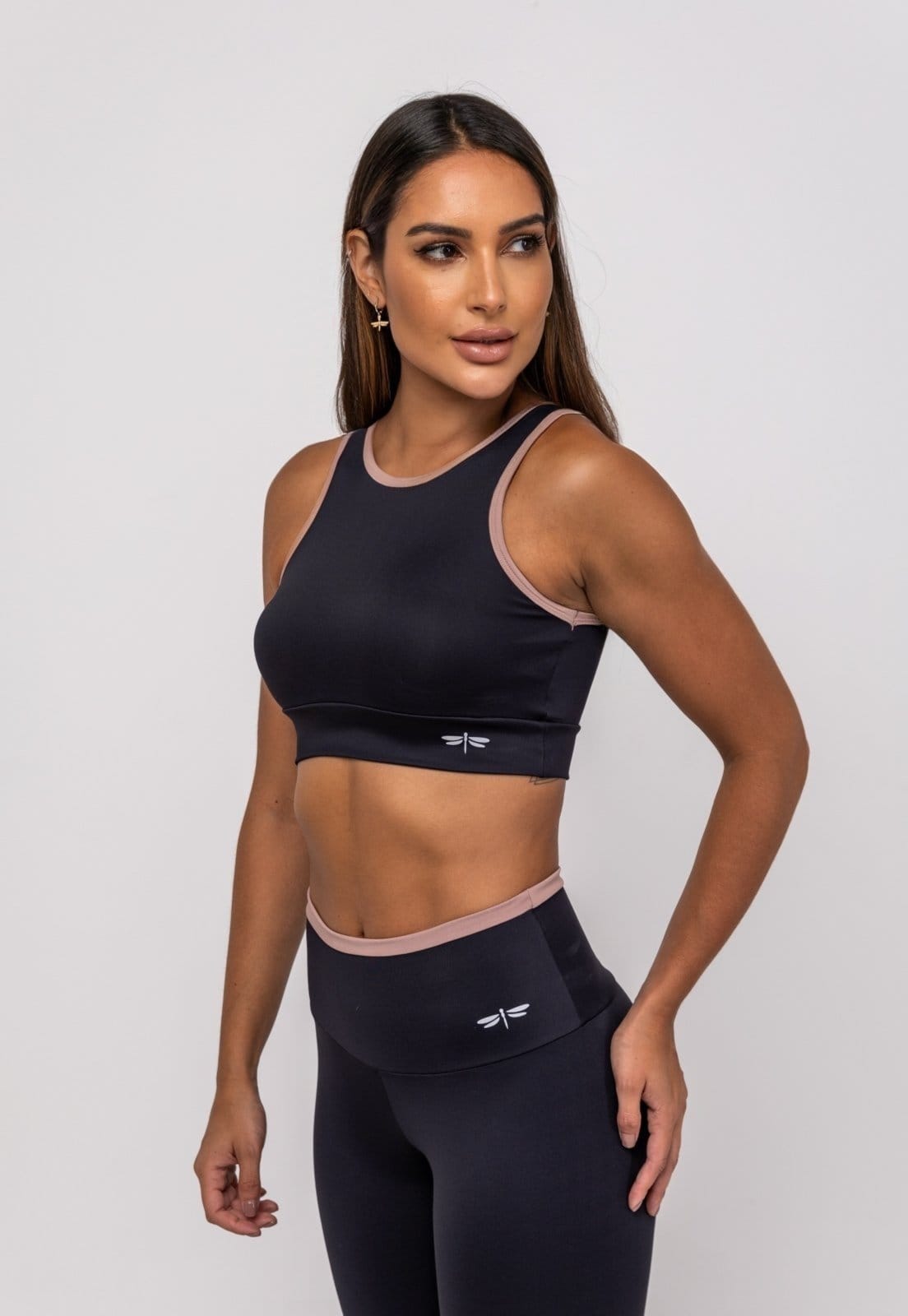 Vista principal Top Suplex Poliamida Com Detalhes Viés Salvatore Salvatore Fashion preto