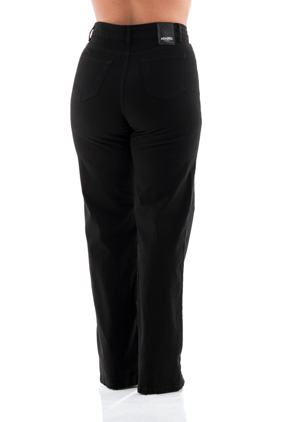 Vista 2 Calça Preta Feminina Arauto Wide Leg Comfy ARAUTO JEANS preto
