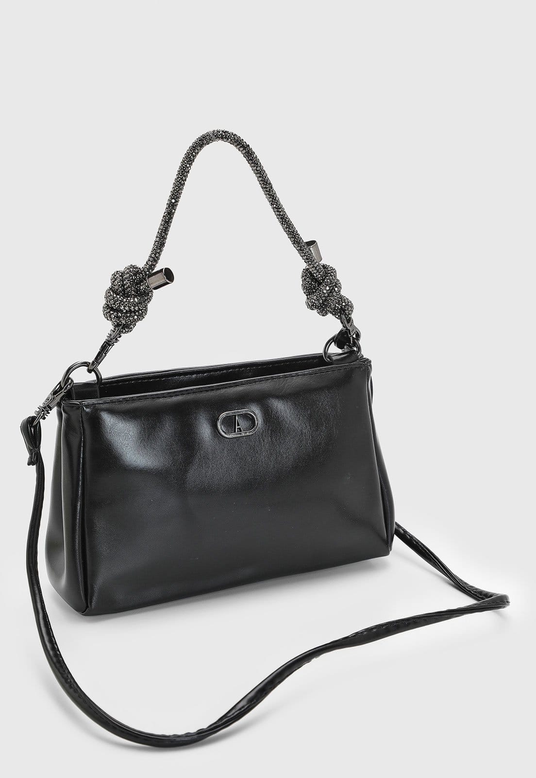 Vista 2 Bolsa Feminina Anacapri Média Alça Corda Preta Anacapri preto
