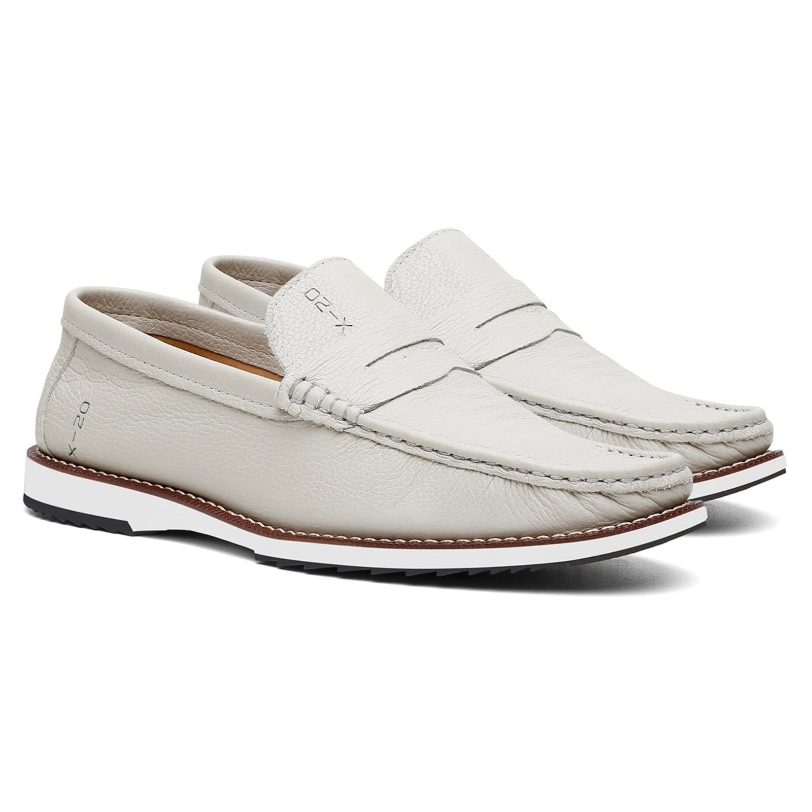 Vista 2 Mocassim Masculino Couro Dockside Casual Moderno Off White ROMEU E JULIETA SHOES off-white white