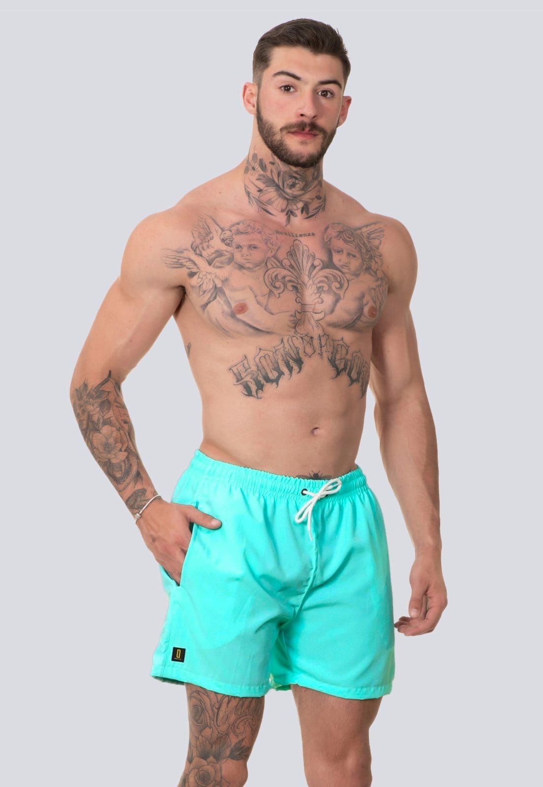 Vista 2 Kit 3 Short Masculino Bermuda Praia Verão Mauricinho Rf380 Colorido Lucas Lunny multicolorido