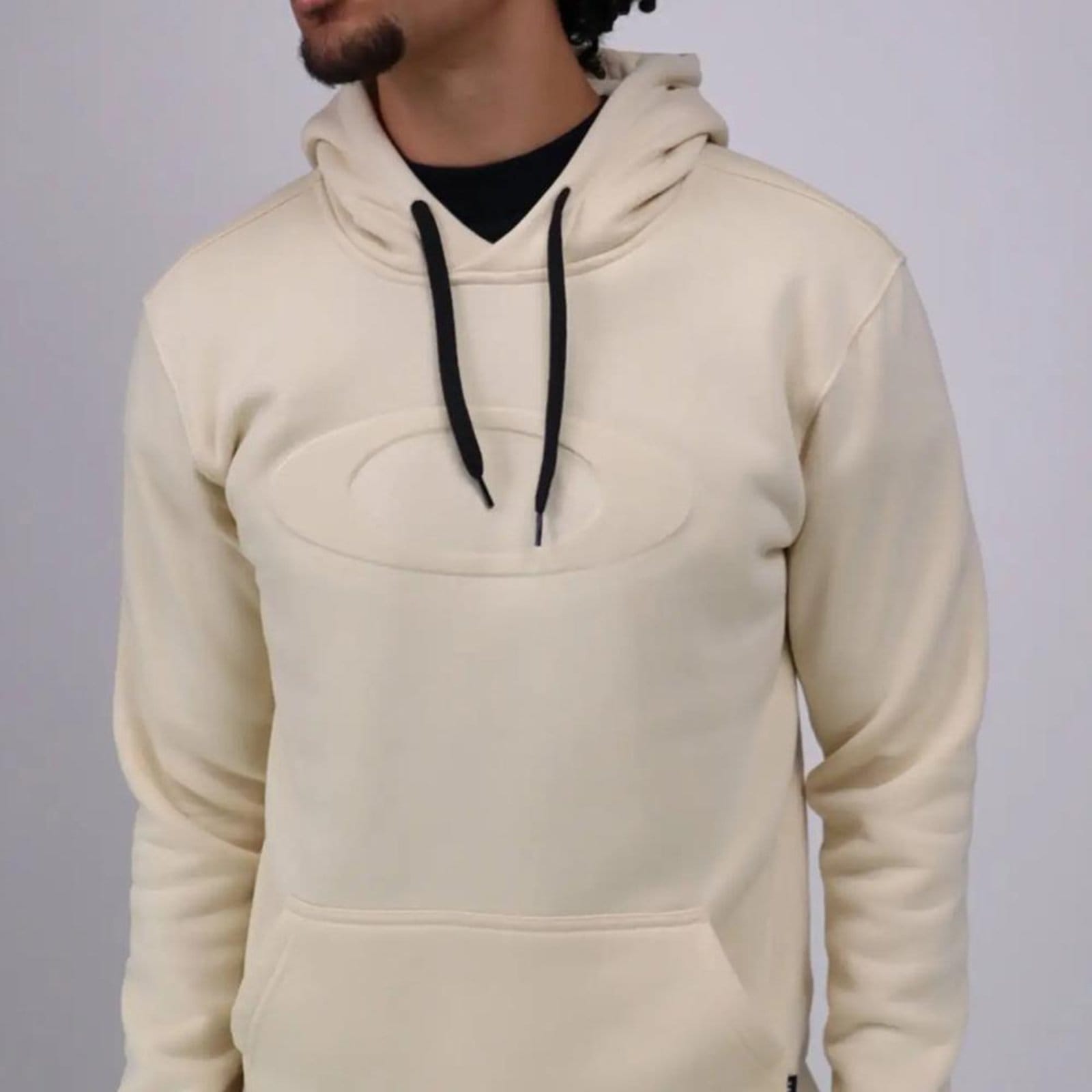 Vista 2 Moletom Oakley Canguru Big O 3D Logo WT25 Masculina Humus Oakley bege