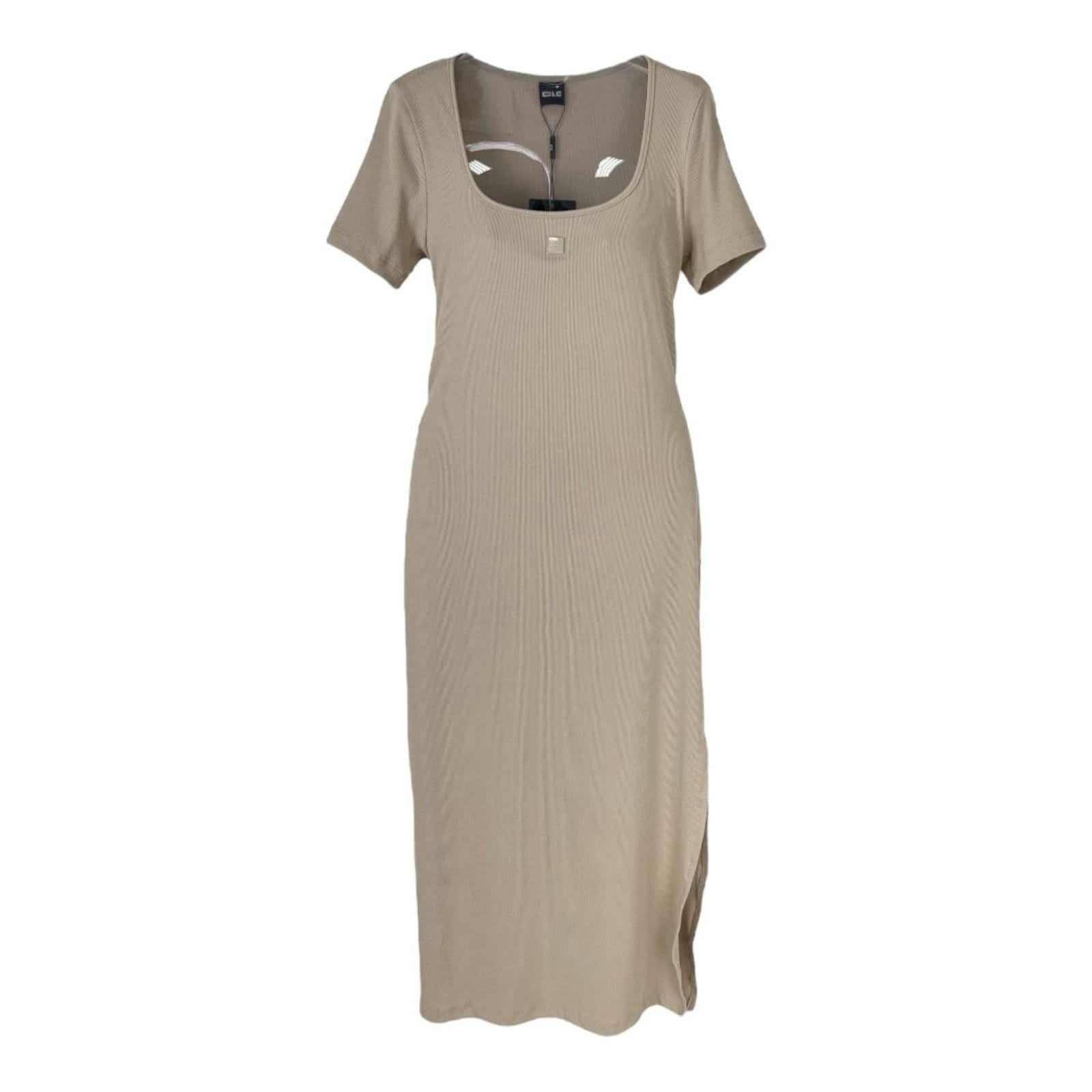 Vista principal Vestido Canelado Colcci CLC Paper Colcci CLC bege