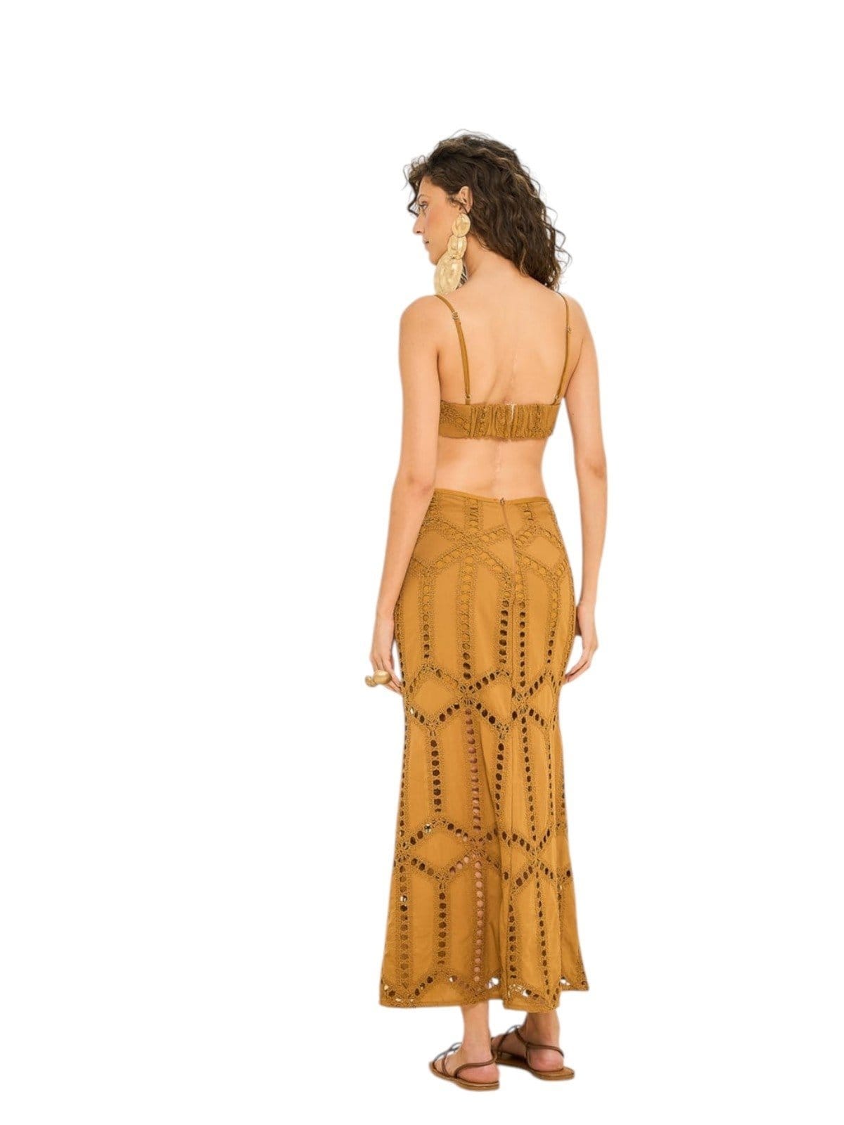 Vista 2 Vestido Open Midi Open marrom