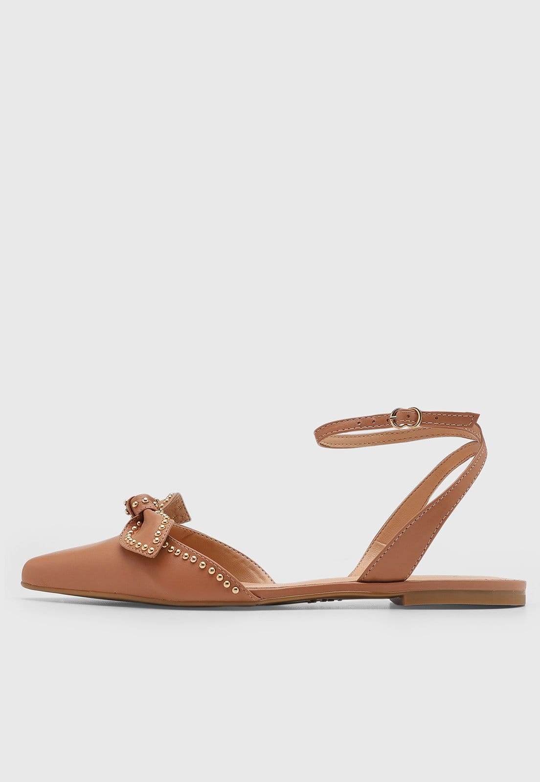 Vista principal Sapatilha Feminina Luiza Barcelos Laço Tachas Luiza Barcelos nude