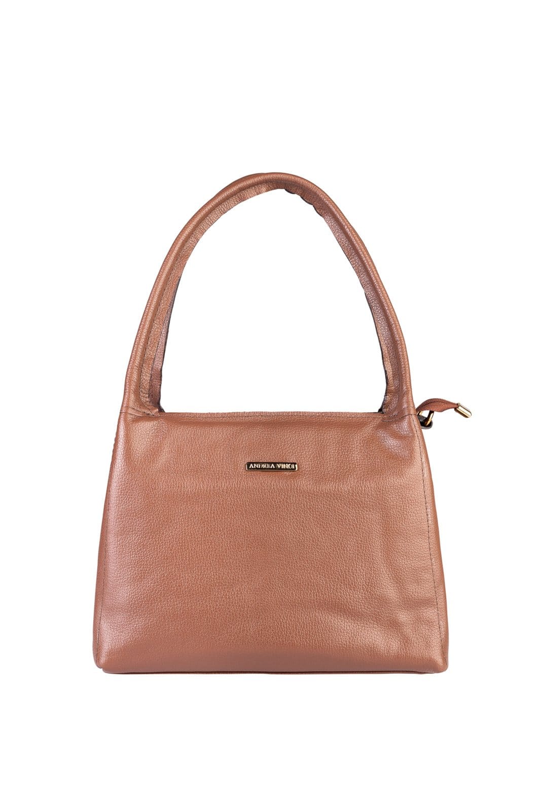 Bolsa básica de ombro em couro liso Maria - Whisky