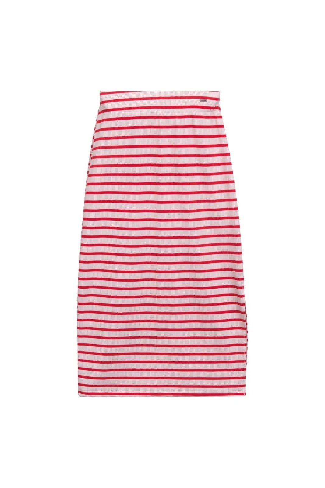 Vista principal Saia Midi Listrada Marialícia Marialícia vermelho
