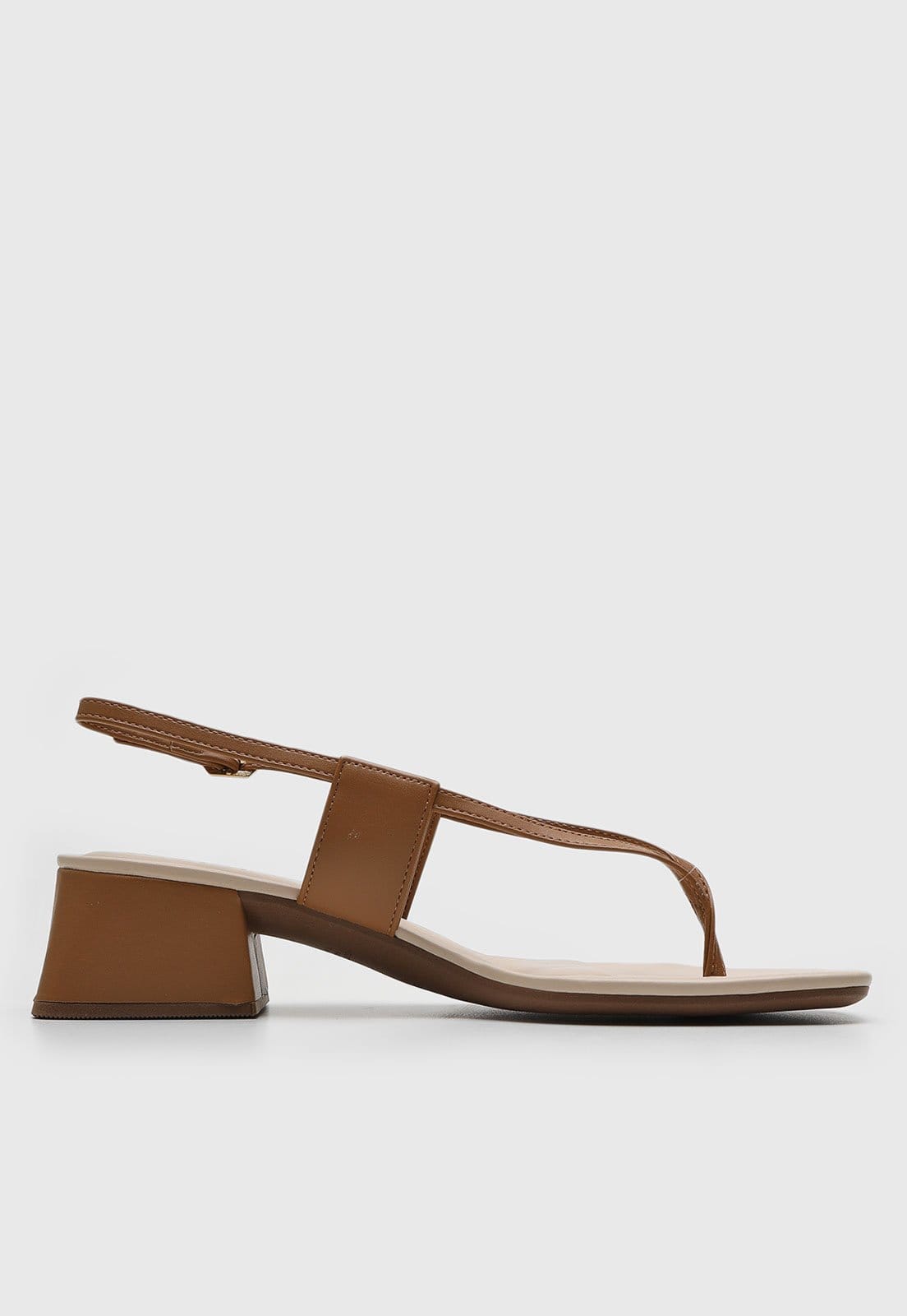 Vista 2 Sandália Feminina cê Tira de Dedo BEBECÊ caramelo