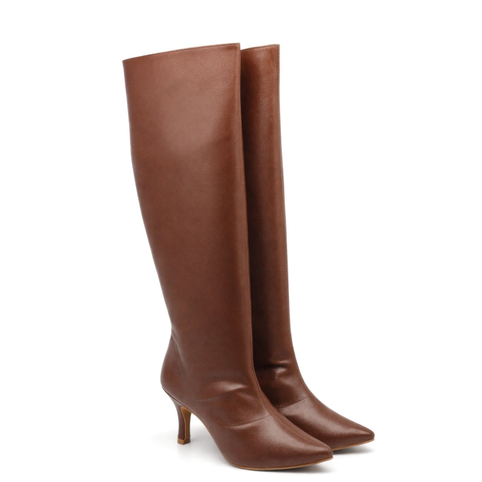 Vista 2 Bota Feminina Cano Alto Salto Fino Baixo Inverno Sete Sales 17005 Floter Cacau Sete Sales marrom