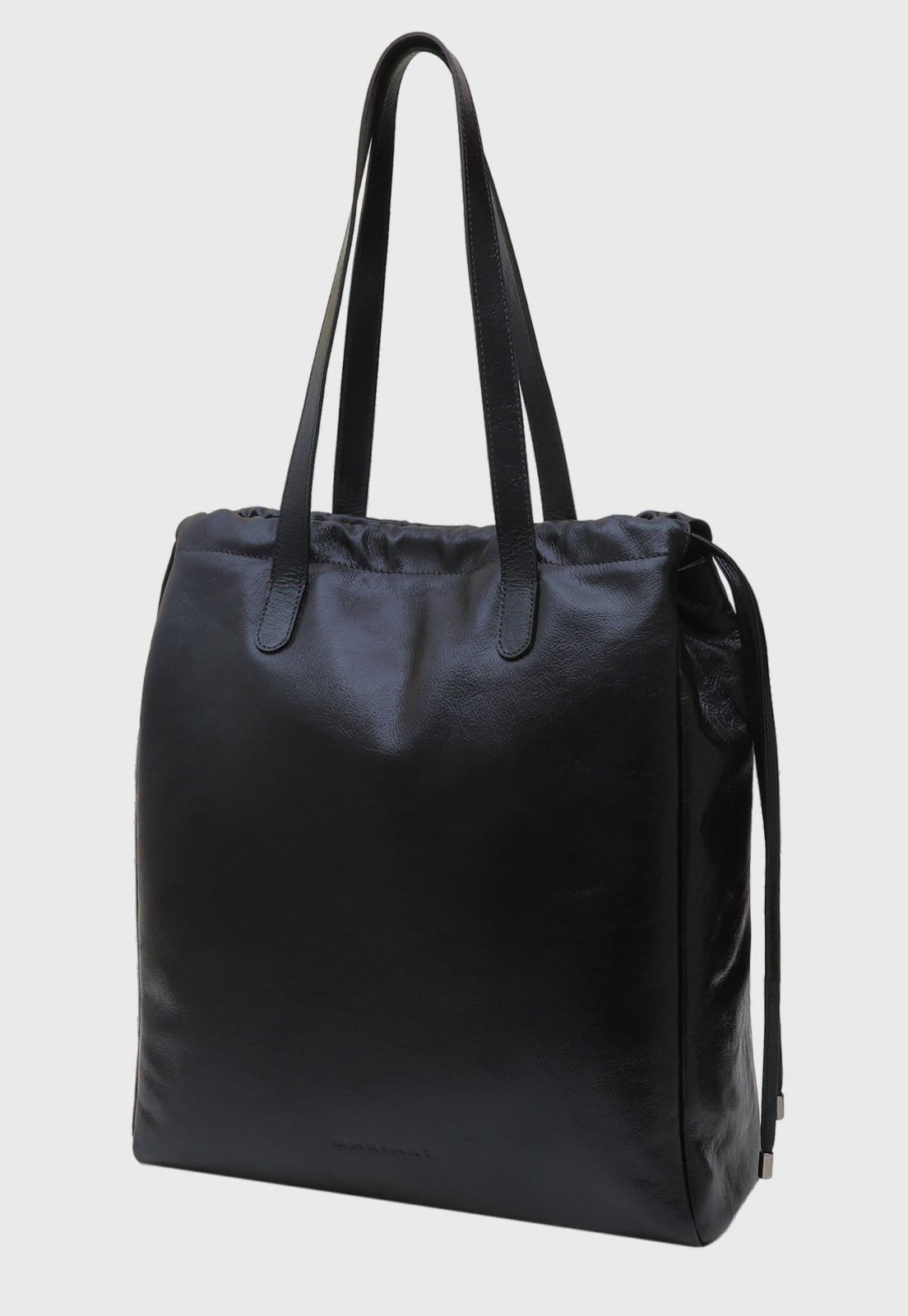 Bolsa Tote Couro Mariart Maxi Rosa Preto Metalizado