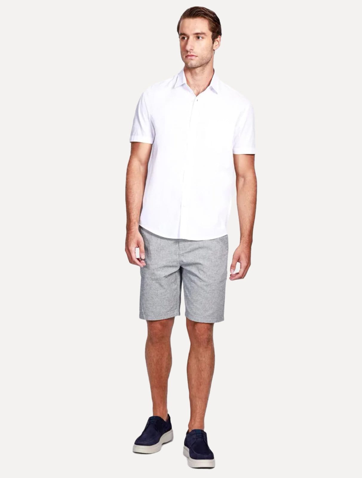 Vista 2 Camisa Aramis Masculina Manga Curta Regular Algodão Mescla Lotte Branca Aramis branco