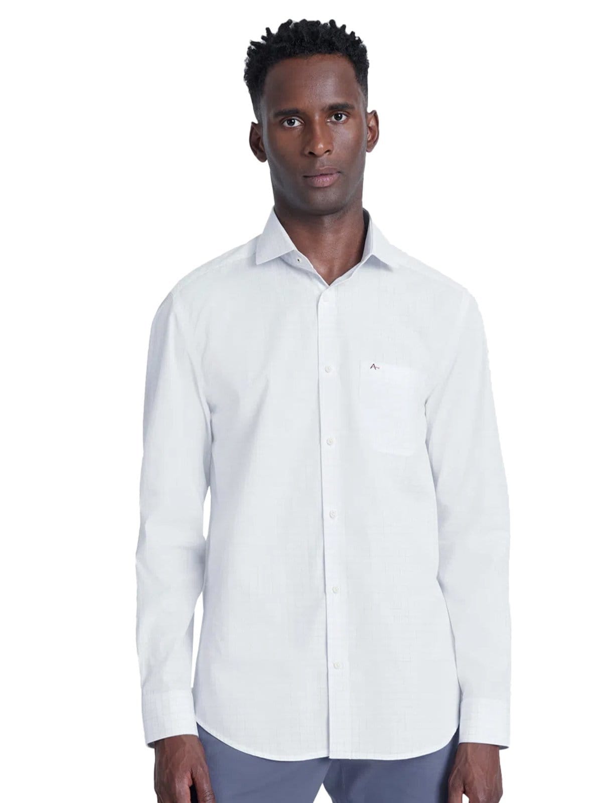 Vista principal Camisa Aramis Masculina Regular Tricoline Xadrez Branca Aramis azul/branco/xadrez azul